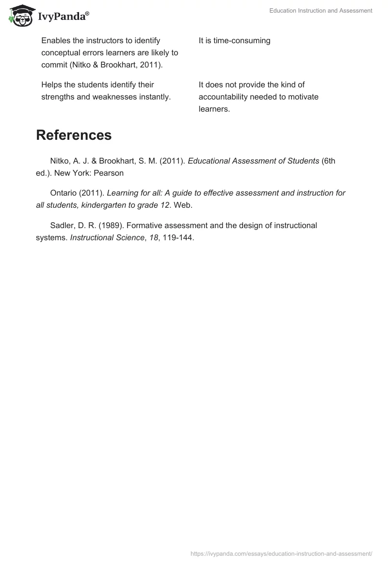 Education Instruction and Assessment. Page 4