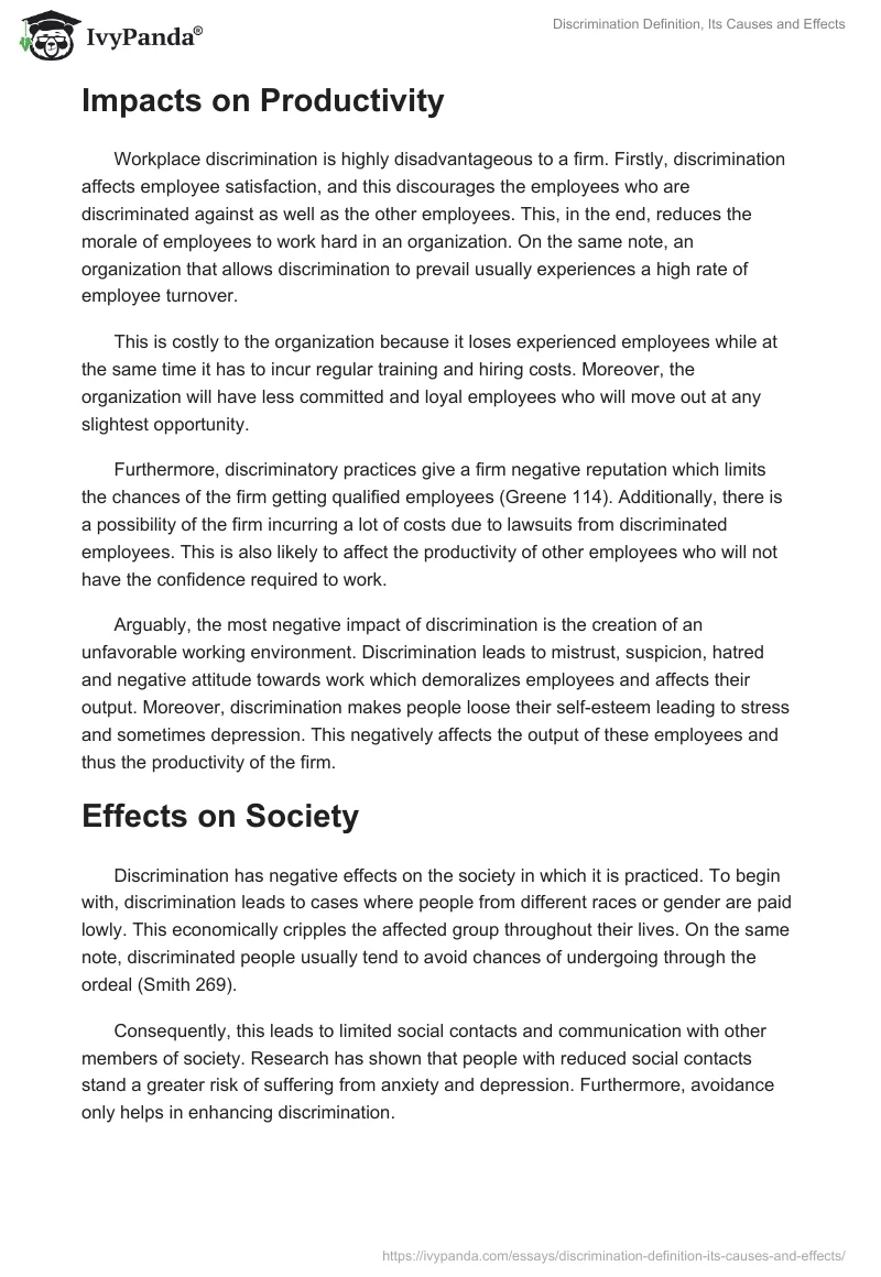 Discrimination Definition, Its Causes and Effects. Page 4