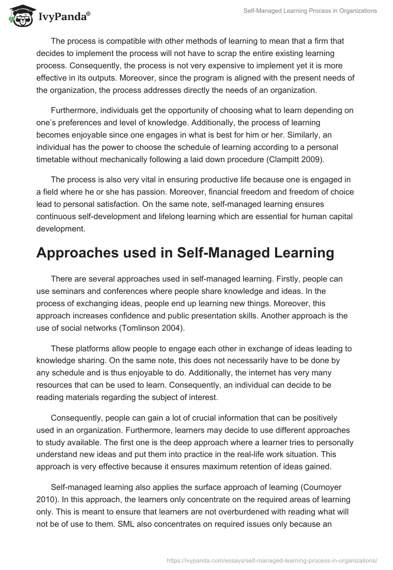 Self-Managed Learning Process in Organizations. Page 2