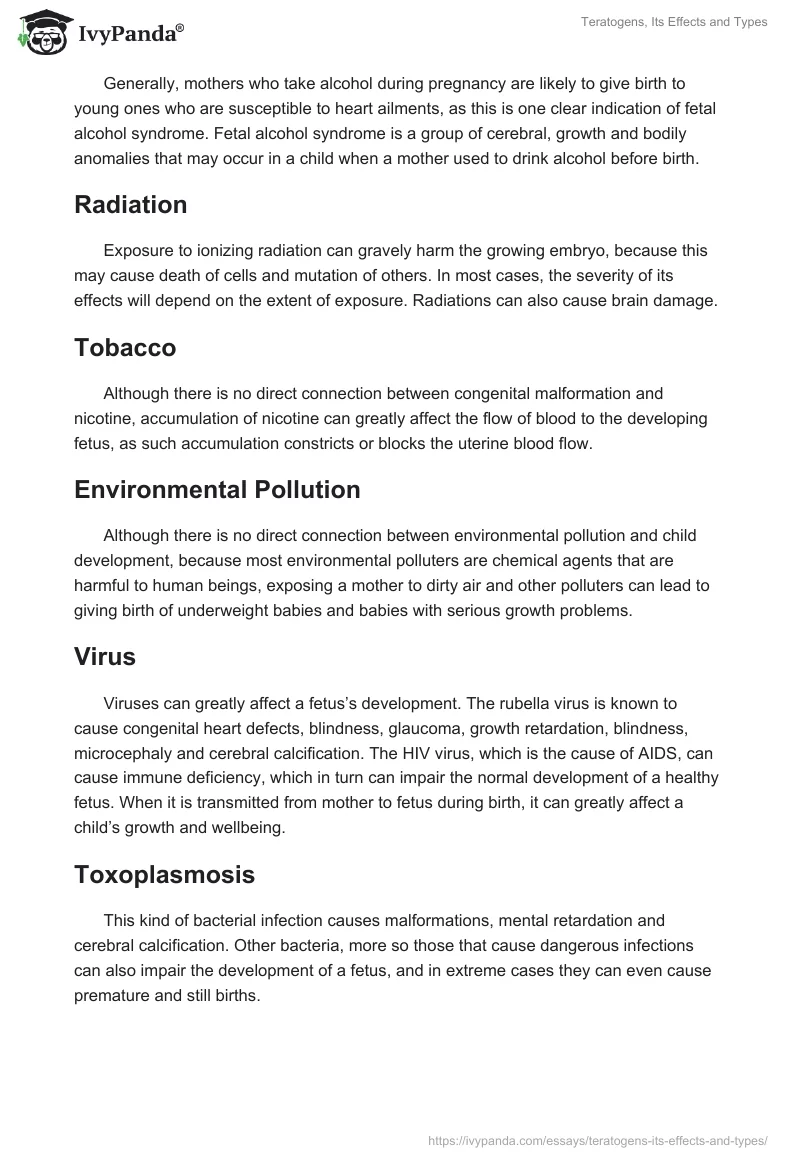 Teratogens, Its Effects and Types. Page 2