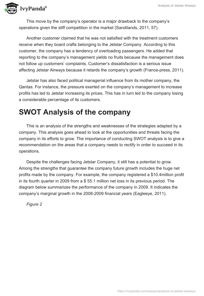 Analysis of Jetstar Airways. Page 4