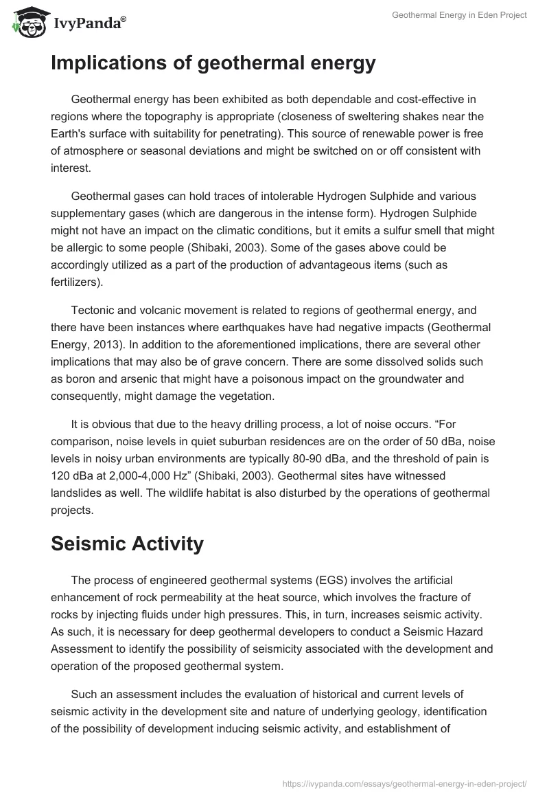 Geothermal Energy in Eden Project. Page 3