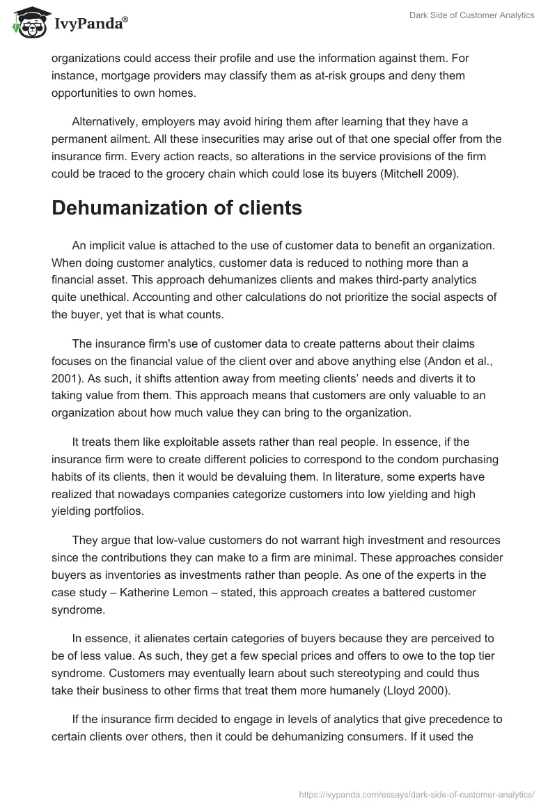 Dark Side of Customer Analytics. Page 3