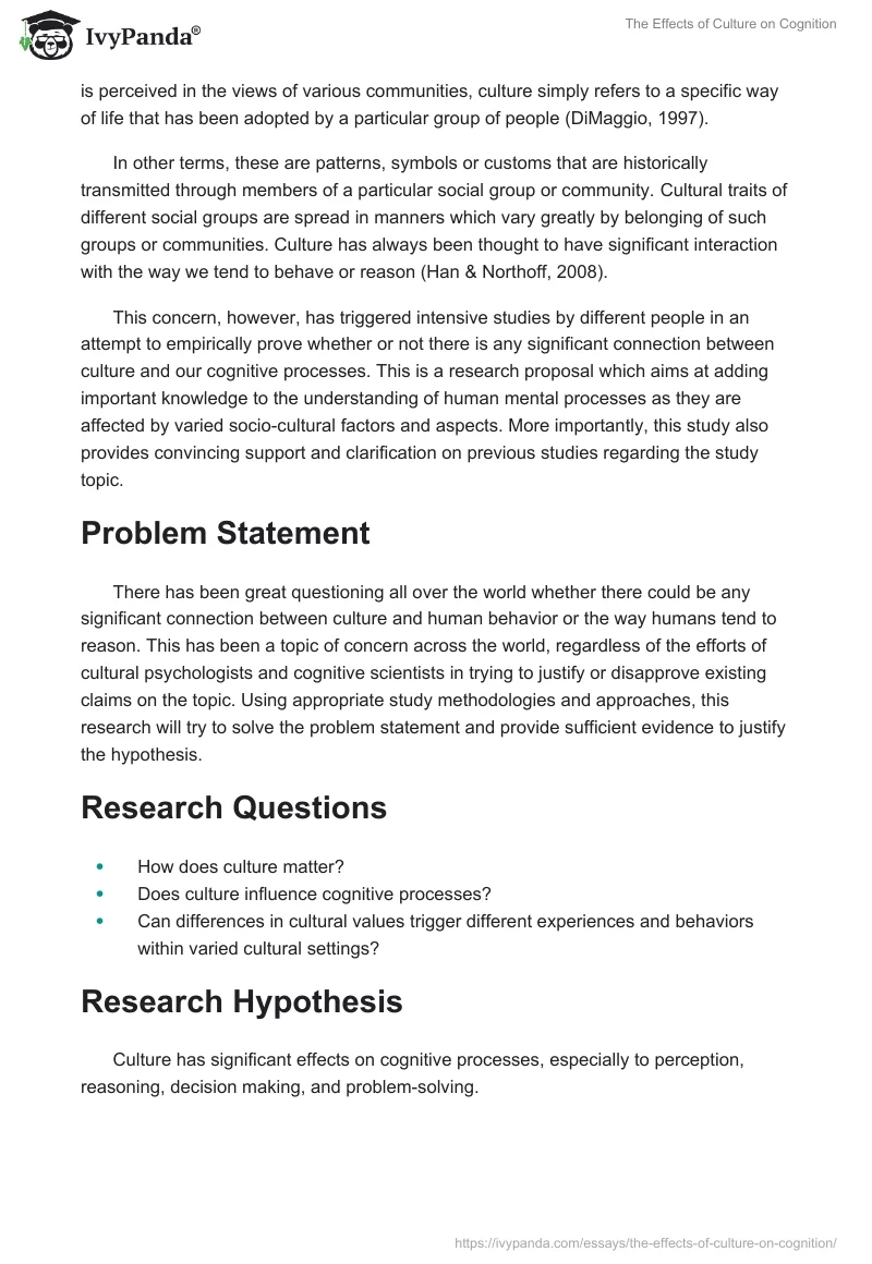 The Effects of Culture on Cognition. Page 2