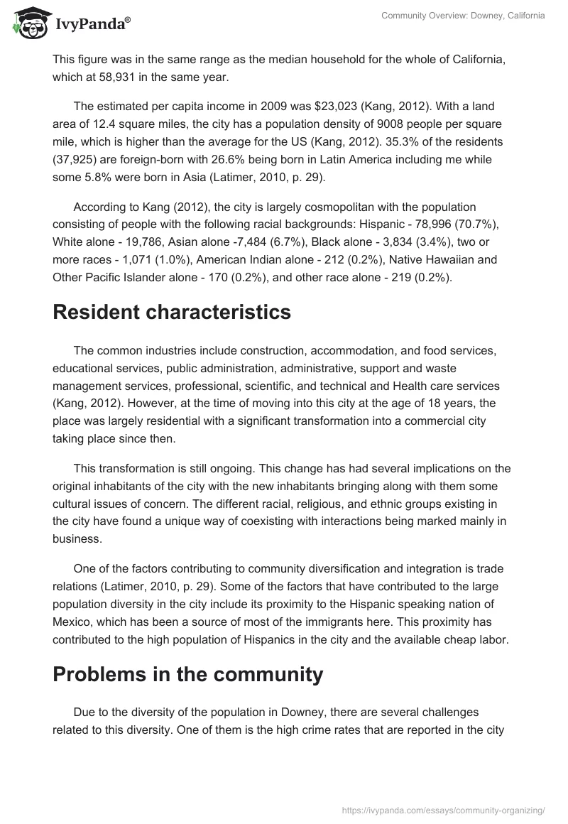 Community Overview: Downey, California. Page 2