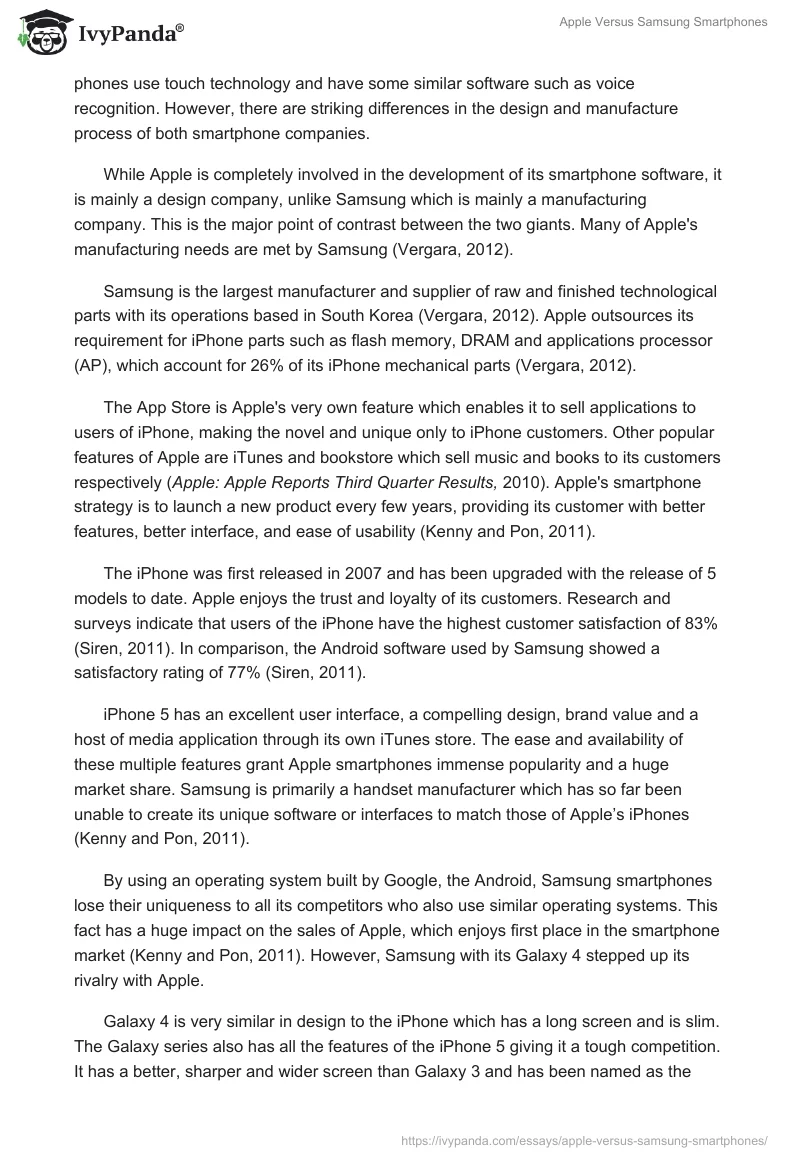 Apple Versus Samsung Smartphones. Page 2