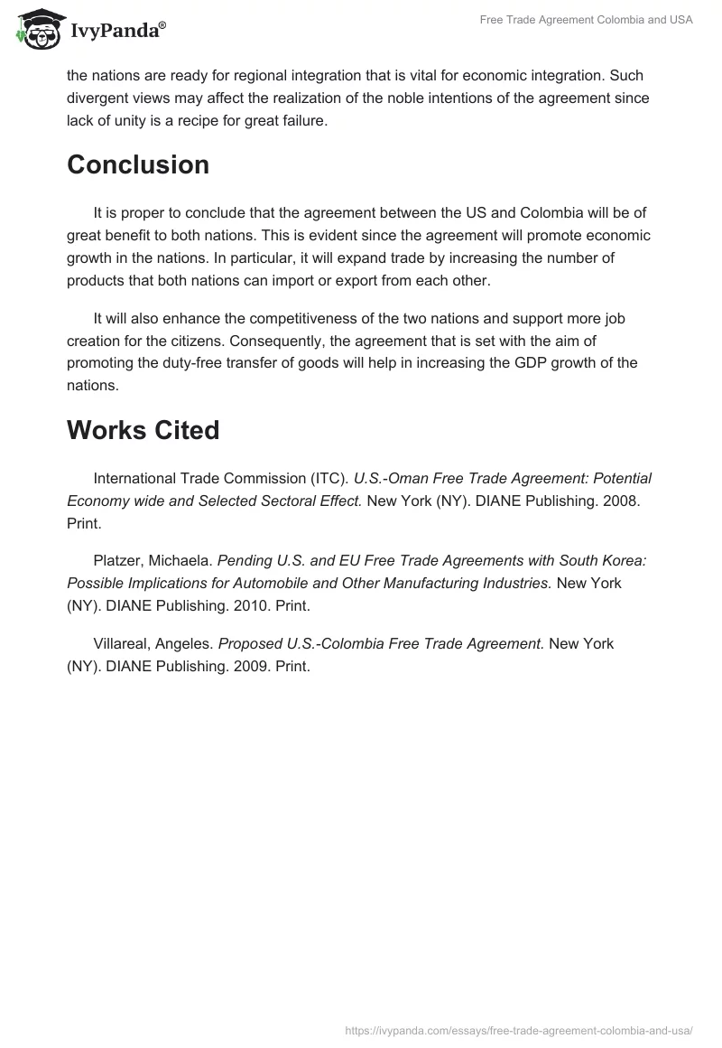 Free Trade Agreement Colombia and USA. Page 4