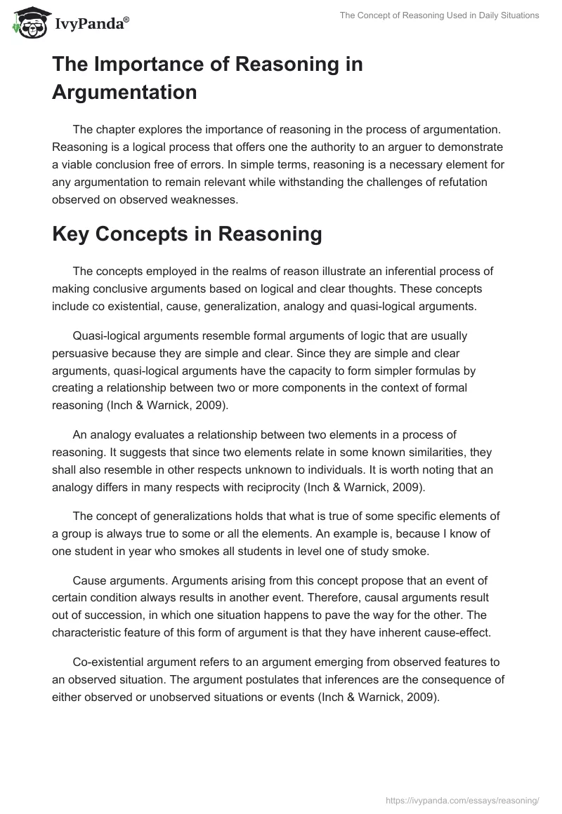 The Concept of Reasoning Used in Daily Situations. Page 2