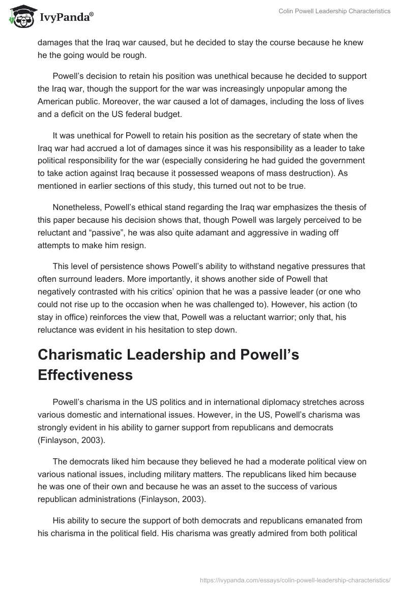 Colin Powell Leadership Characteristics. Page 5