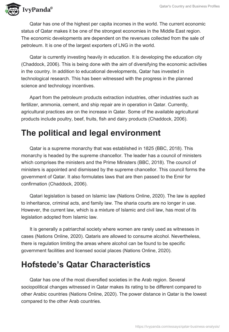 Qatar's Country and Business Profiles. Page 3