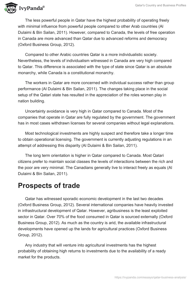 Qatar's Country and Business Profiles. Page 4