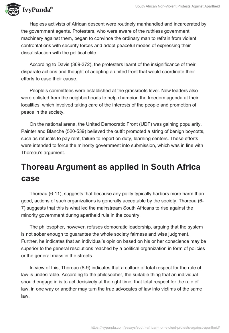 South African Non-Violent Protests Against Apartheid. Page 2
