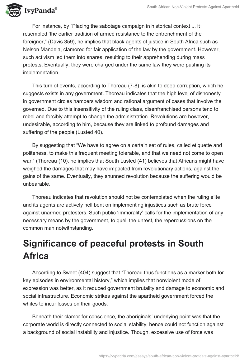 South African Non-Violent Protests Against Apartheid. Page 3