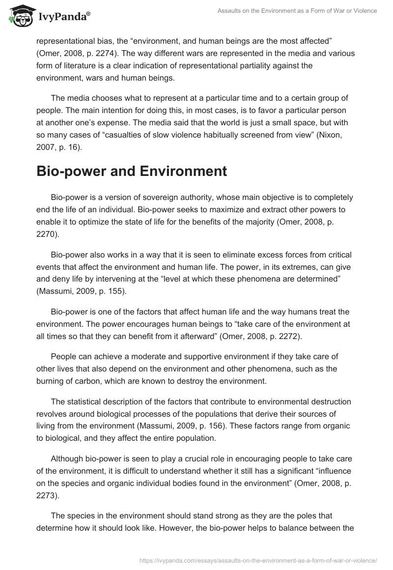 Assaults on the Environment as a Form of War or Violence. Page 3