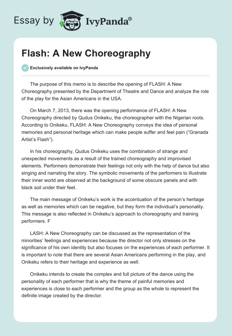 Flash: A New Choreography. Page 1