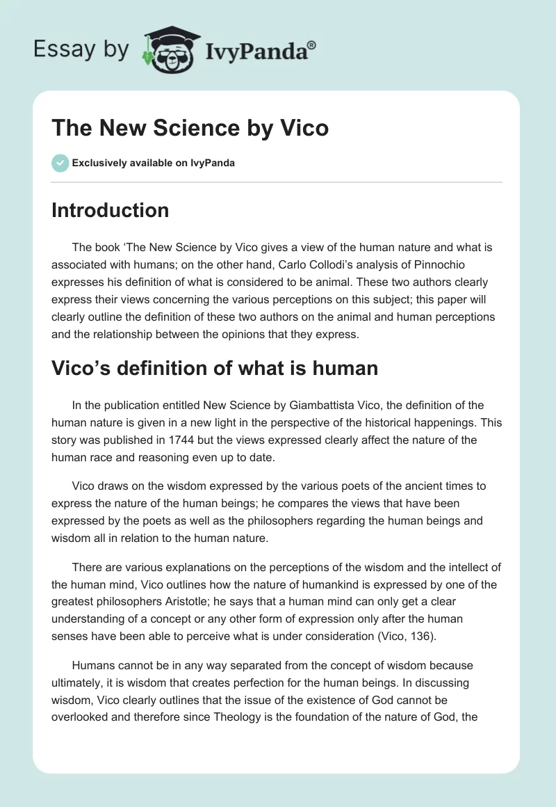 The New Science by Vico. Page 1
