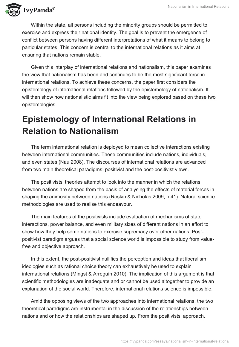 Nationalism in International Relations. Page 2