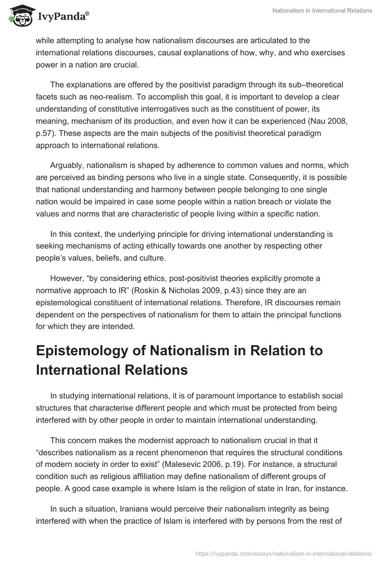 Nationalism in International Relations. Page 3