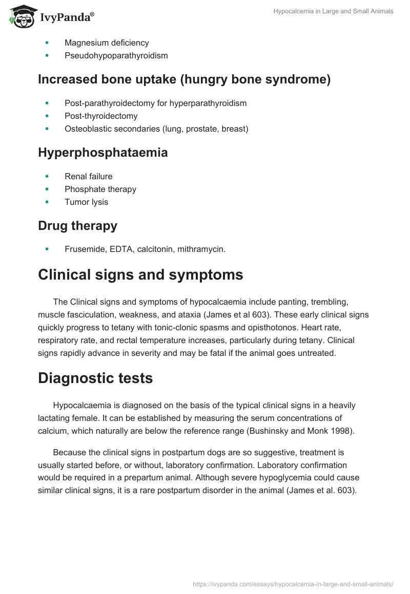 Hypocalcemia in Large and Small Animals. Page 2