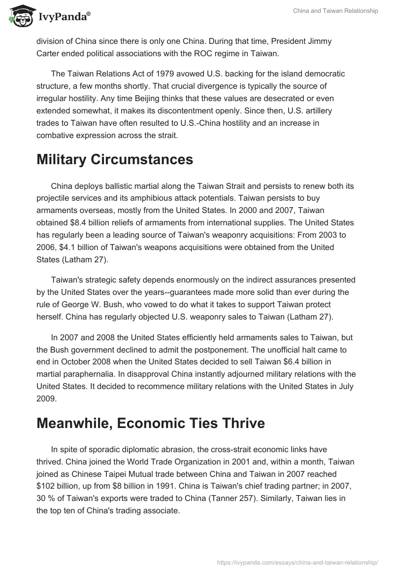 China and Taiwan Relationship. Page 2