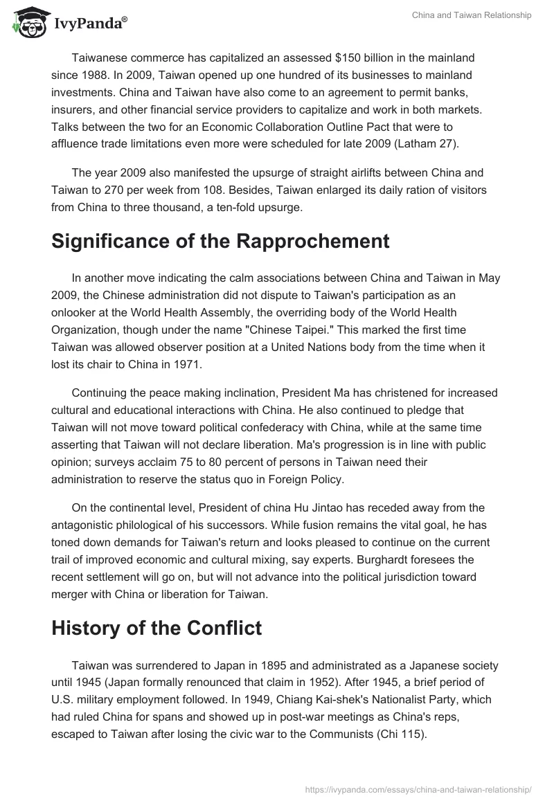 China and Taiwan Relationship. Page 3