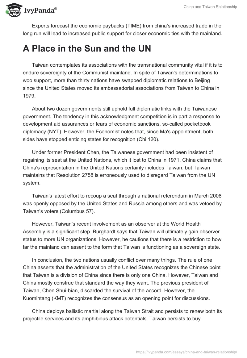China and Taiwan Relationship. Page 5