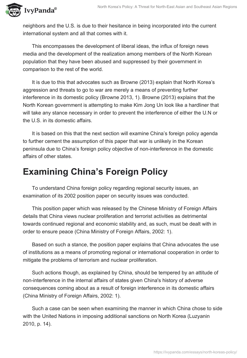 North Korea’s Policy: A Threat for North-East Asian and Southeast Asian Regions. Page 5