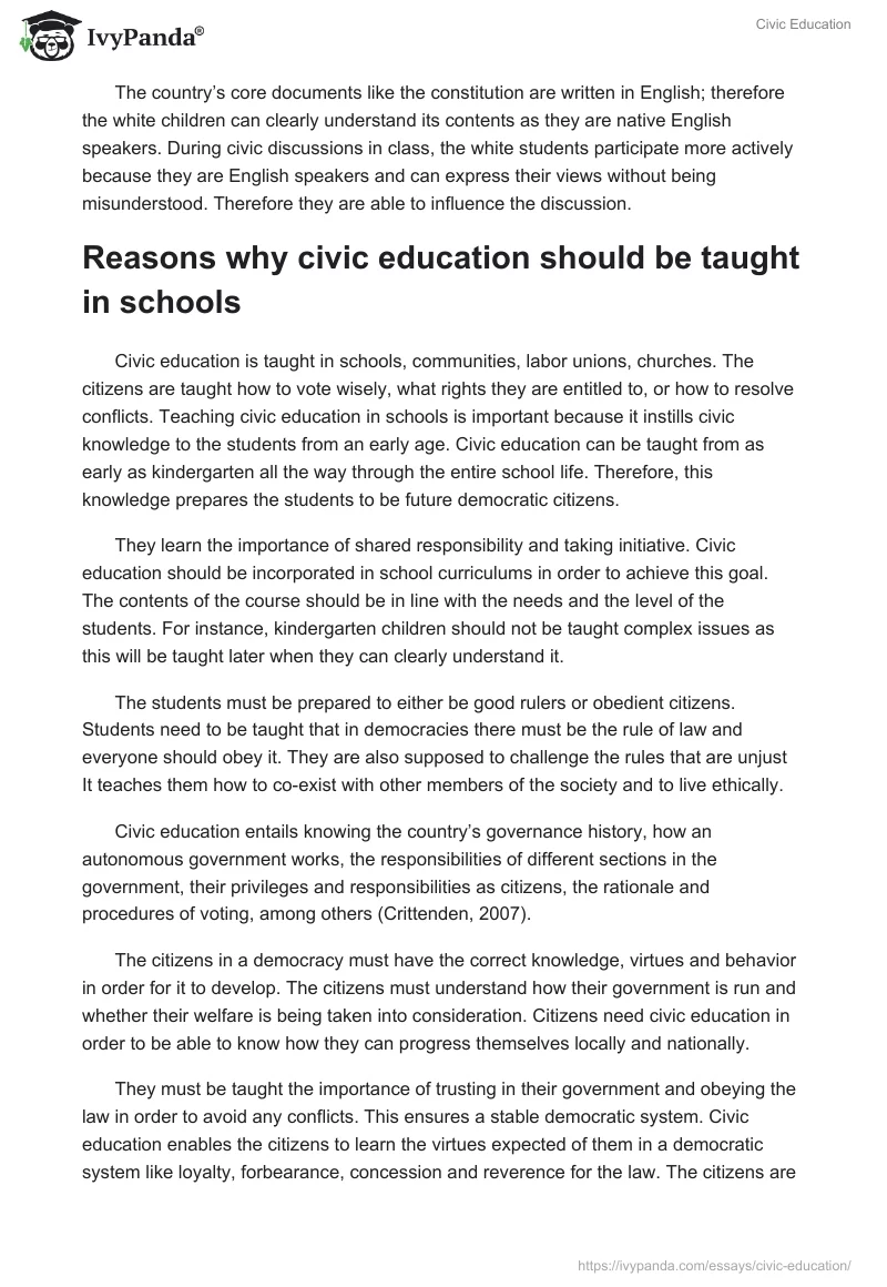 Civic Education. Page 5