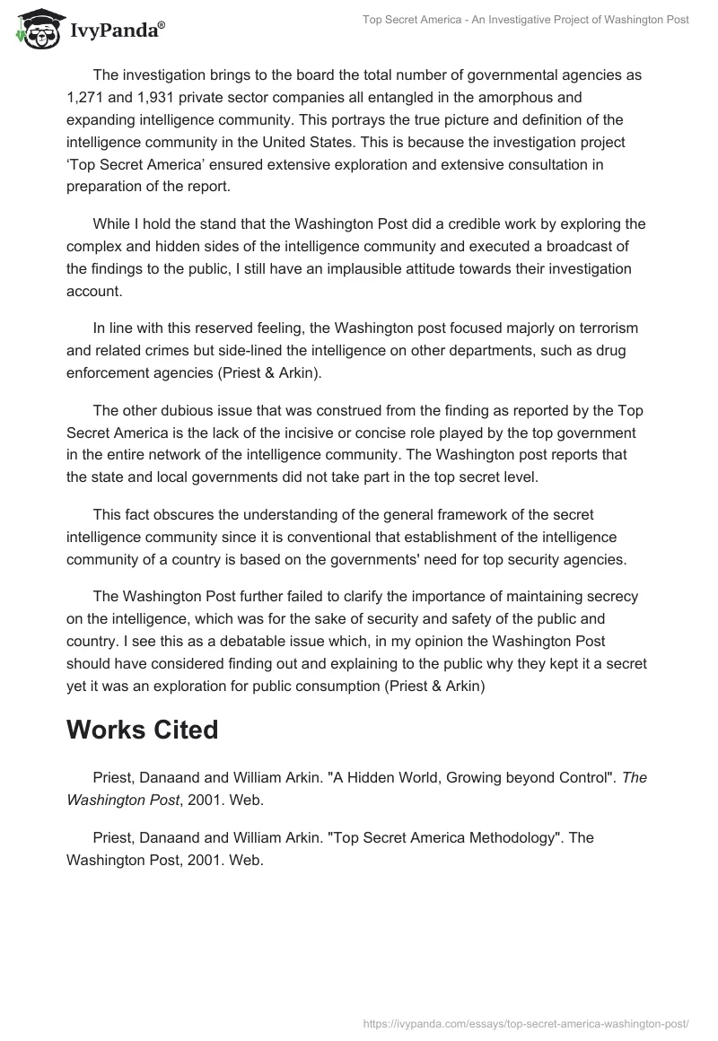 Top Secret America - An Investigative Project of Washington Post. Page 2