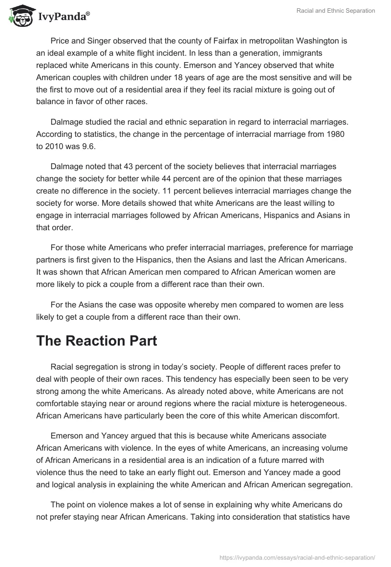 Racial and Ethnic Separation. Page 2