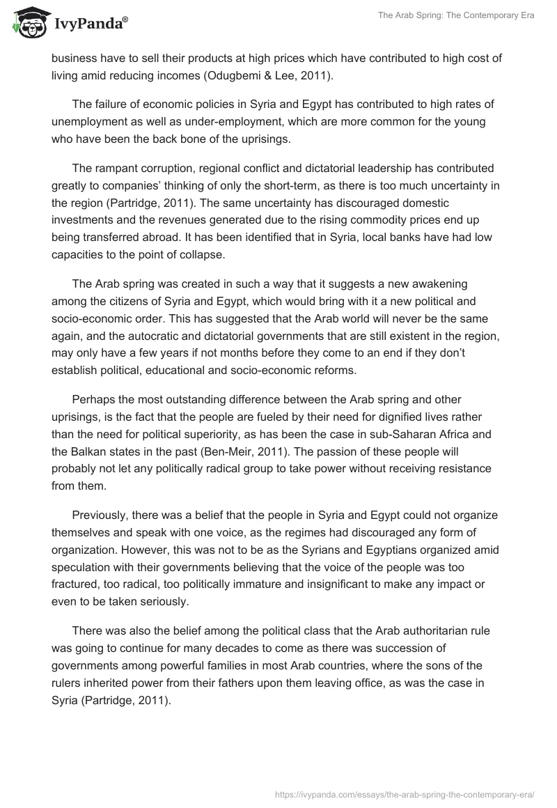 The Arab Spring: The Contemporary Era. Page 5