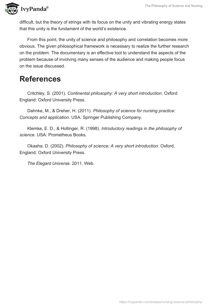 The Philosophy of Science and Nursing. Page 3