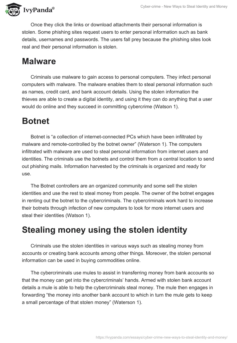 Cyber-Crime - New Ways to Steal Identity and Money. Page 2