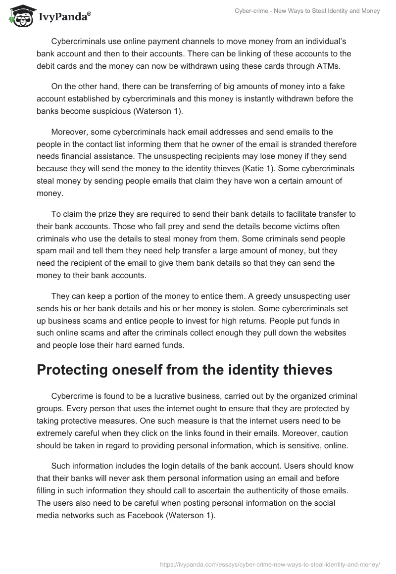 Cyber-Crime - New Ways to Steal Identity and Money. Page 3