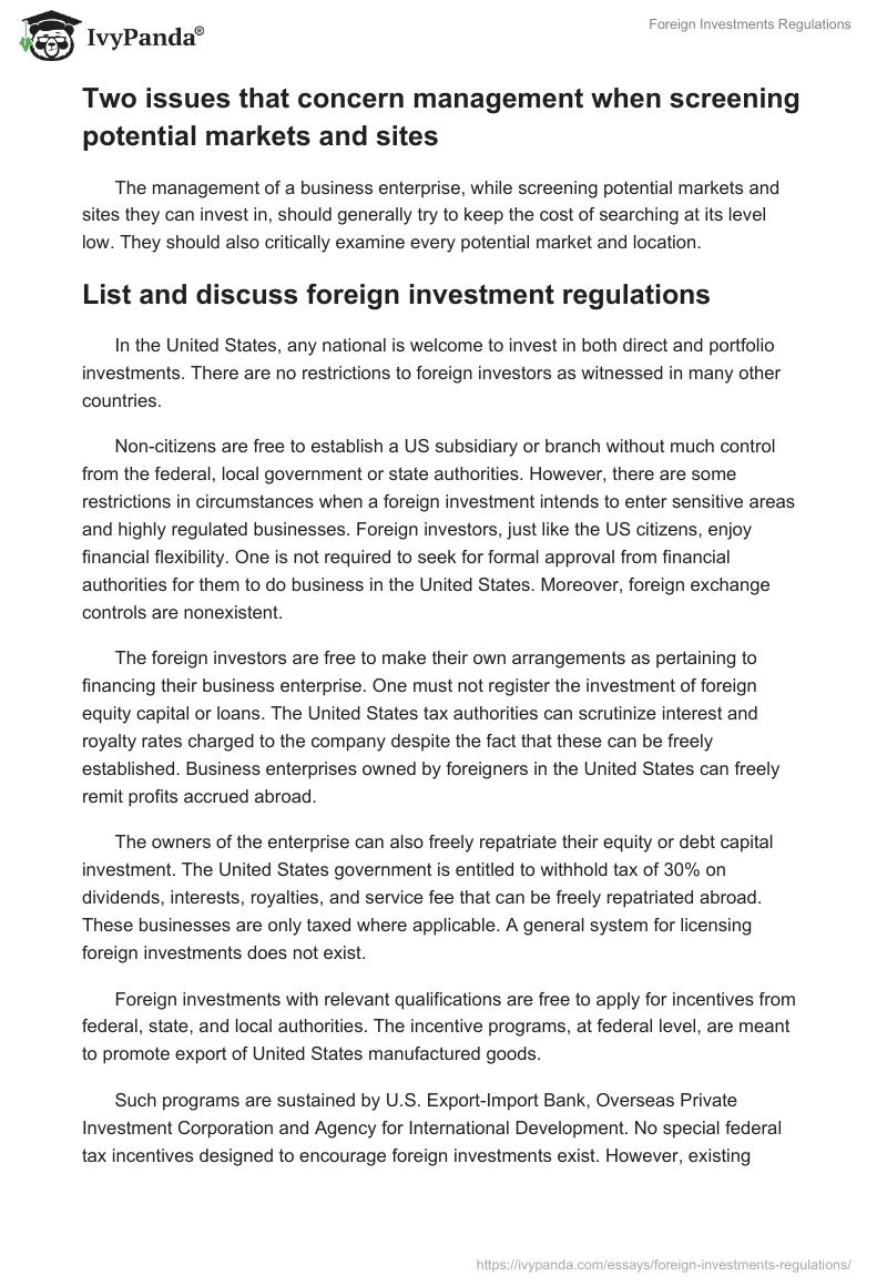 Foreign Investments Regulations. Page 2