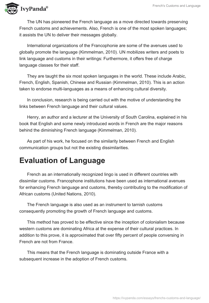 French's Customs and Language. Page 2