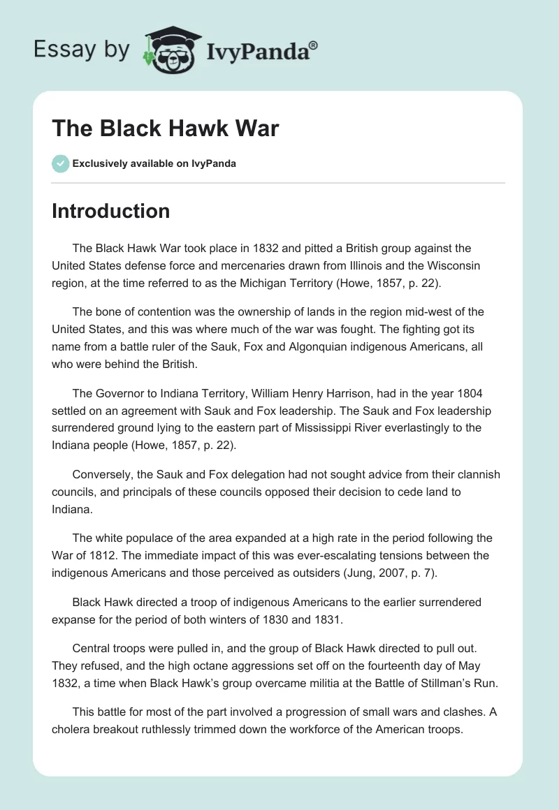 The Black Hawk War. Page 1
