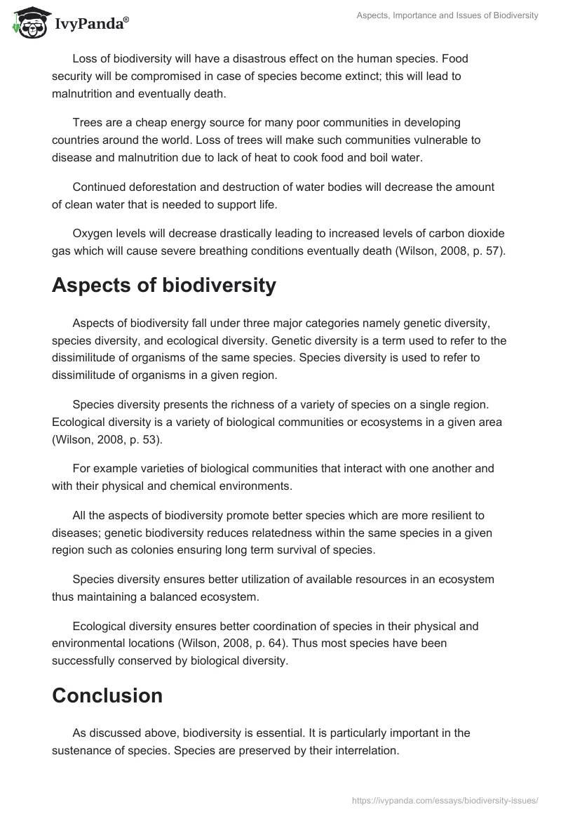 Aspects, Importance and Issues of Biodiversity. Page 2