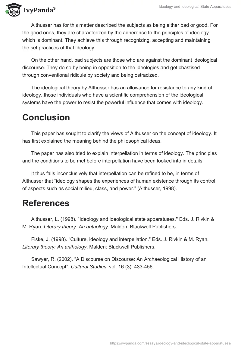 Ideology and Ideological State Apparatuses. Page 5