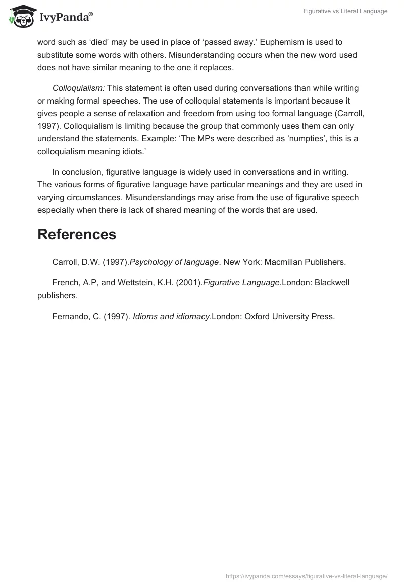 Figurative vs Literal Language. Page 3