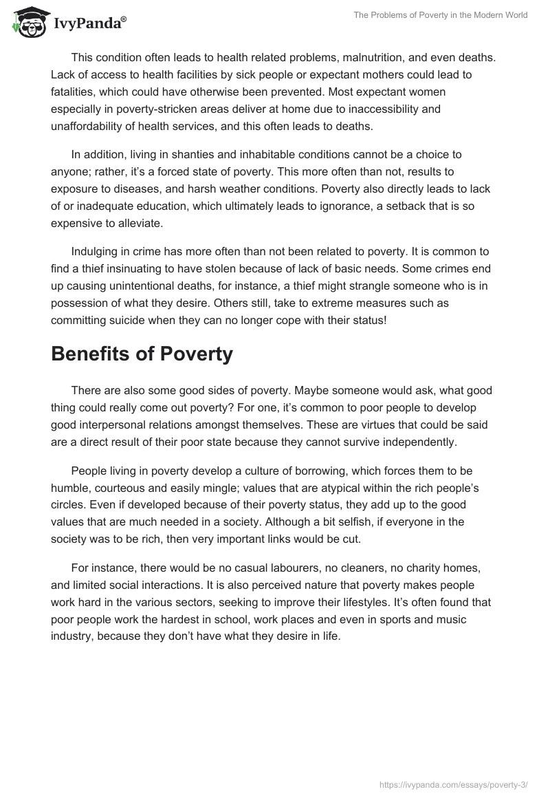 The Problems of Poverty in the Modern World. Page 2
