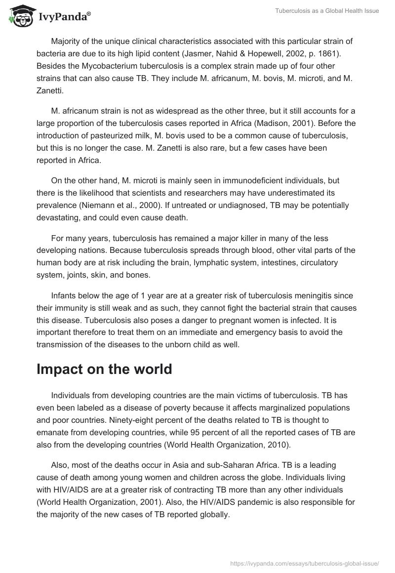 Tuberculosis as a Global Health Issue. Page 3