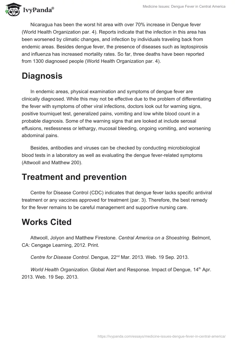 Medicine Issues: Dengue Fever in Central America. Page 3