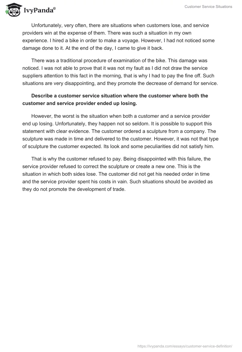Customer Service Situations. Page 2