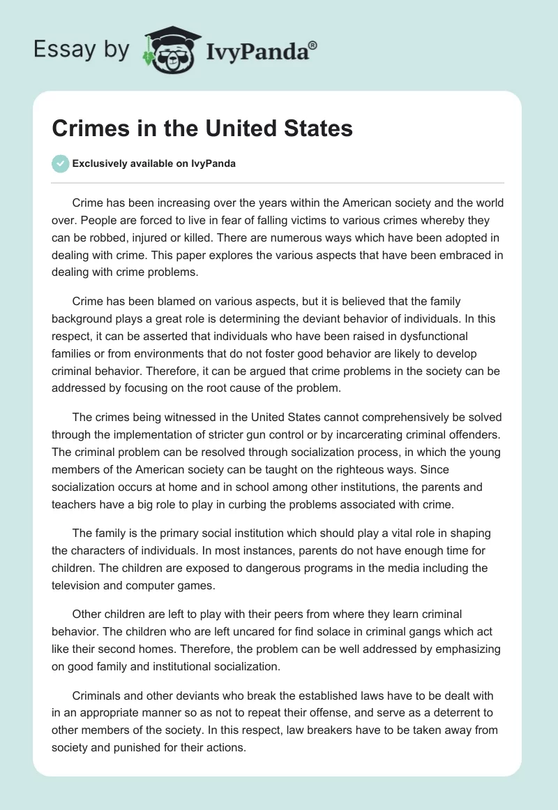 Crimes in the United States. Page 1