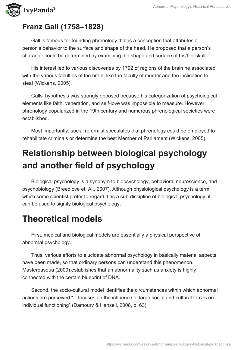 Abnormal Psychology's Historical Perspectives. Page 3