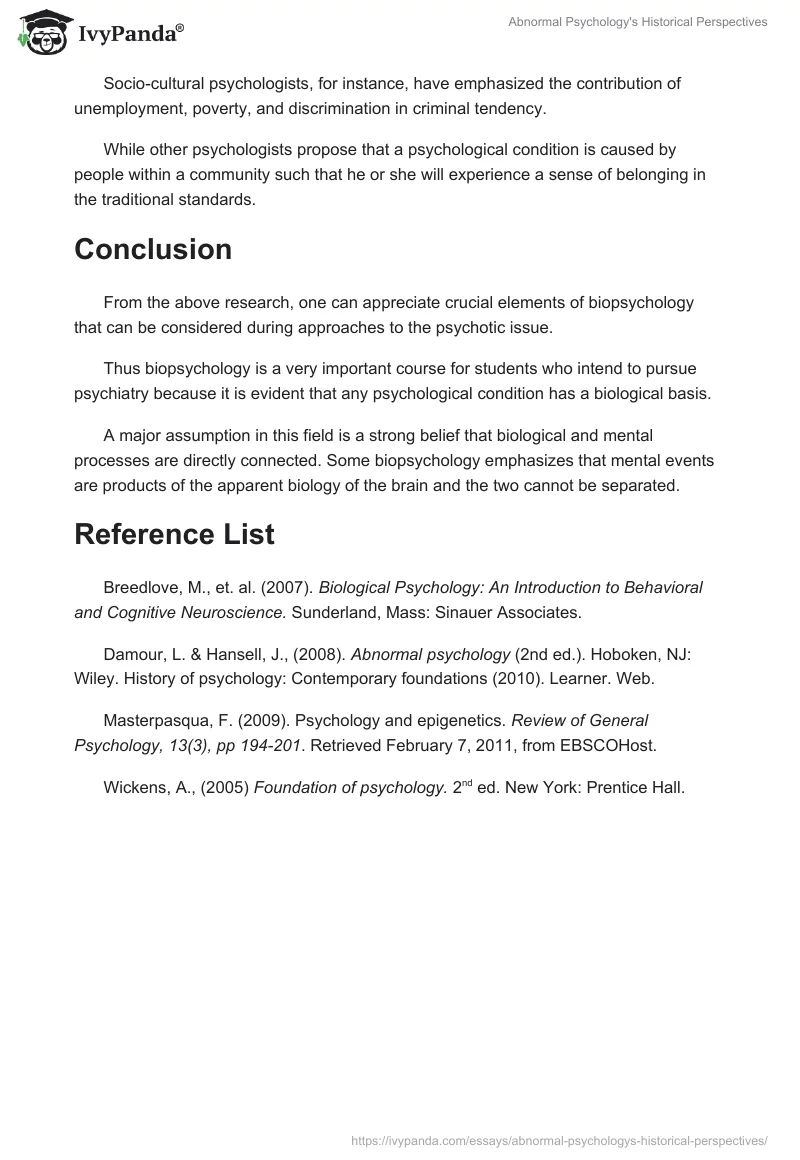 Abnormal Psychology's Historical Perspectives. Page 4