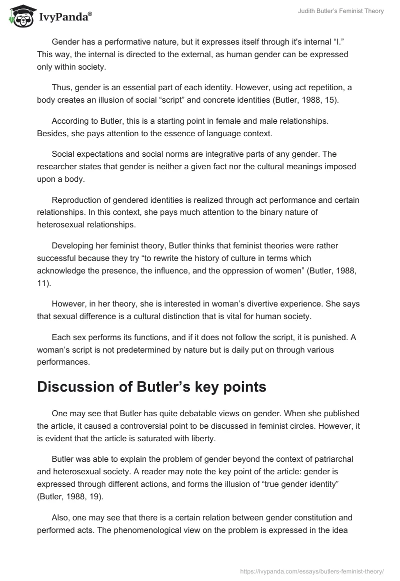 Judith Butler’s Feminist Theory. Page 2