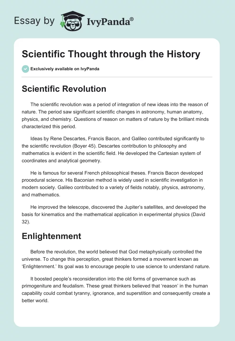 Scientific Thought Through the History. Page 1