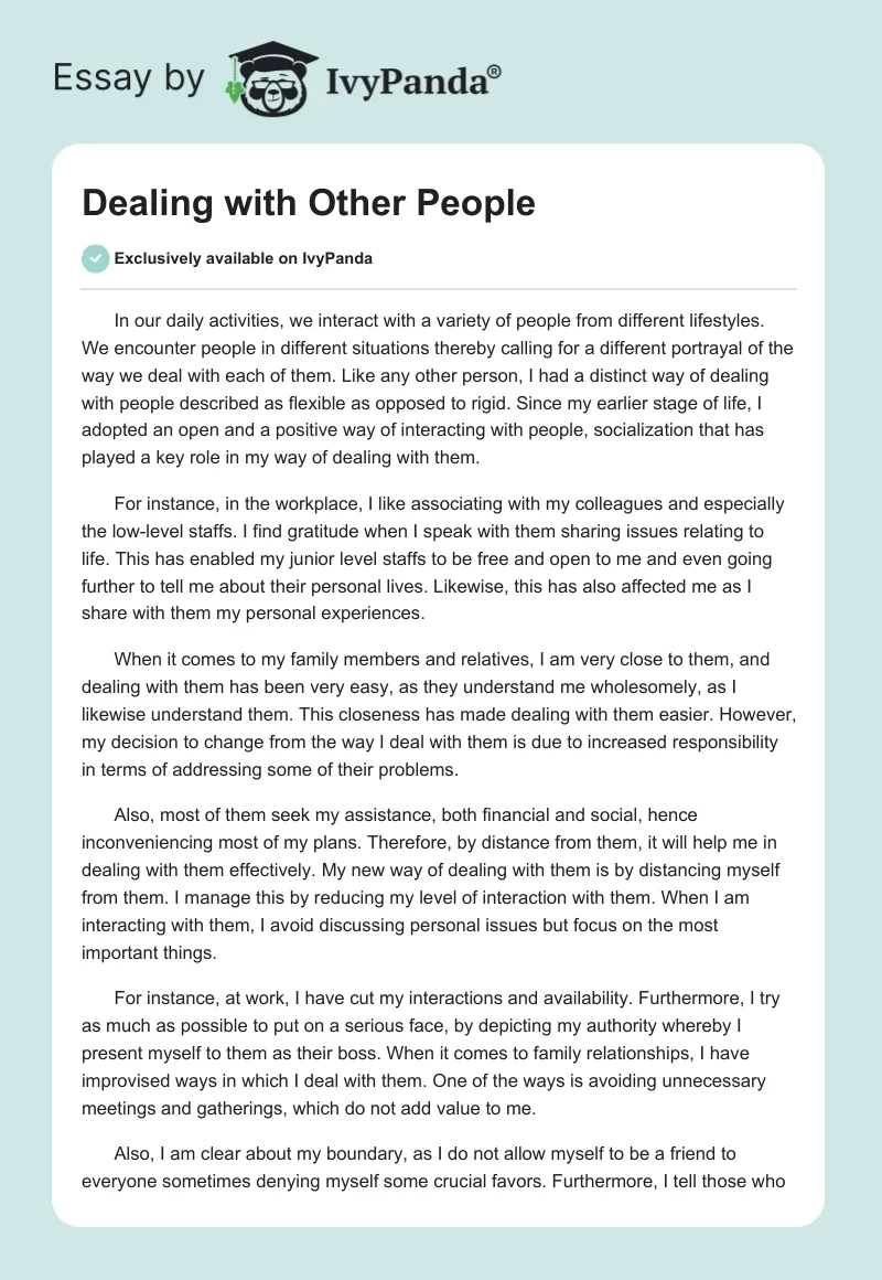 Dealing with Other People. Page 1